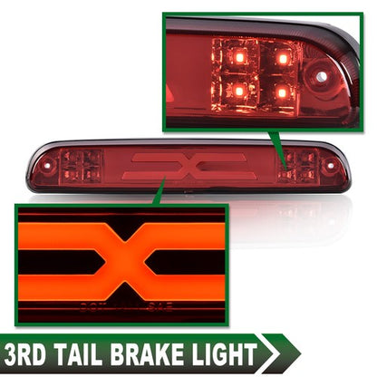 Solid Spare FIT FOR 1999-2016 FORD F250 F350 SUPER DUTY RED LED THIRD BRAKE LIGHT CARGO LAMP