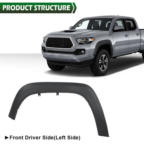Solid Spare Front Fender Flare Trim Molding Left Driver Side Fit For 2016-2023 Toyota Tacoma
