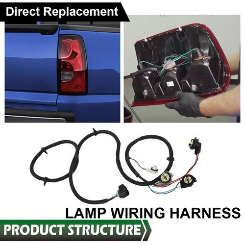Solid Spare Fit For 03-07 Chevy Silverado GMC Sierra Tail Light Wiring Harness Right Side