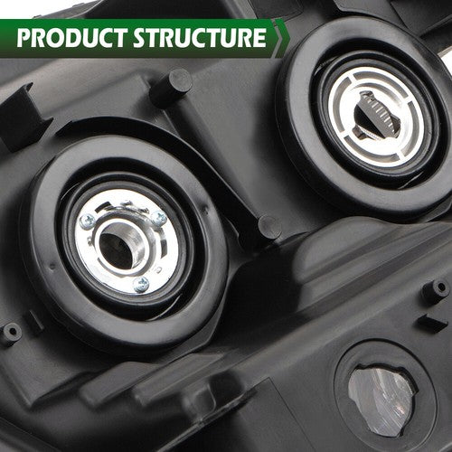 Solid Spare Fit For 07-14 Chevy Silverado 1500 2500 3500 Smoke Lens Black Headlights