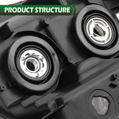 Solid Spare Fit For 07-14 Chevy Silverado 1500 2500 3500 Smoke Lens Black Headlights