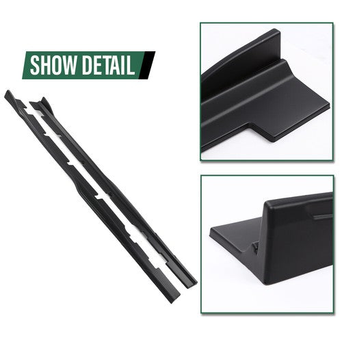 Solid Spare Body Kit Matte Black Side Skirts Rocker Panel Fit For 15-23 Charger Widebody