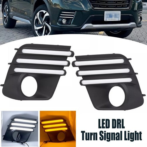 LED Daytime Running Light Turn Signal Fog Lamp Cover For 2022-24 Subaru Forester