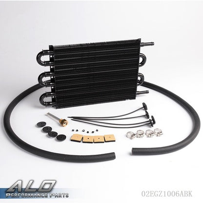 Solid Spare New Universal 6 Row 10AN Remote Transmission Oil Cooler Radiator Converter Kit