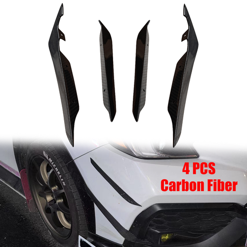 4PCS Carbon Fiber Front Bumper Side Blade Canard Fin For 22-24 Subaru WRX VB S4