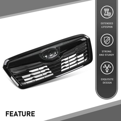 Solid Spare Fit For 2019-2021 Subaru Forester Front Bumper Upper Grille Honeycomb Grill