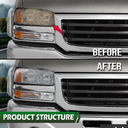 Solid Spare Fit For 1999-2007 GMC Sierra/Yukon Left+Right Headlight Replacement Lens Smoke