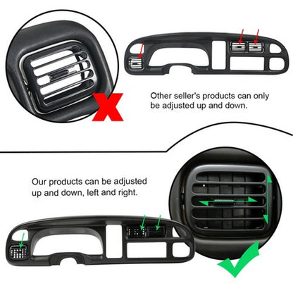 Solid Spare Dash Board Bezel Cover Instrument W/Vents Fit For 98-02 Dodge Ram 1500 2500 3500