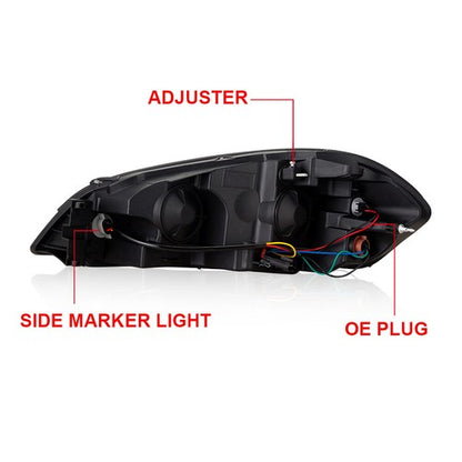 Solid Spare Fit For 2006-2013 Chevy Impala/06-07 Monte Carlo Chrome LED DRL Headlights Lamps