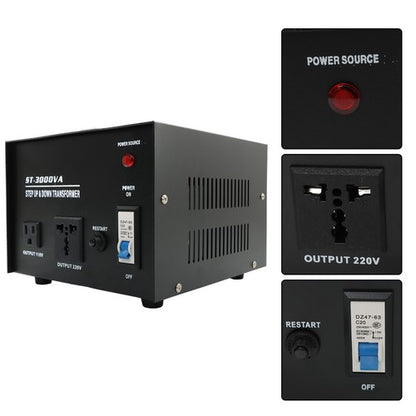 Solid Spare 3000W Step Up/Down 220V-110V /110V-220V Voltage Converter Transformer New