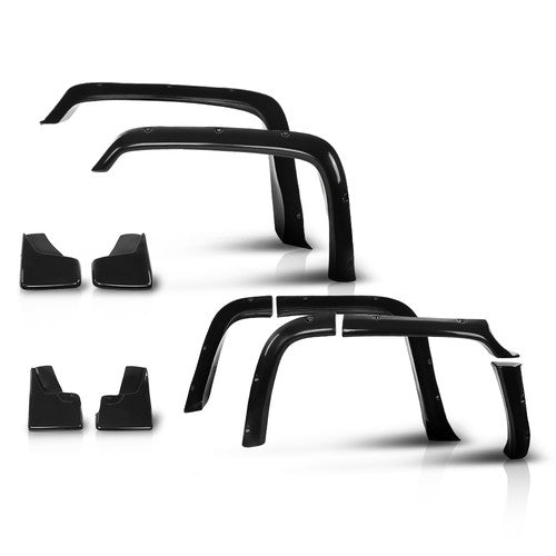 Solid Spare Fender Flares (8Pcs) & Mud Flaps (4Pcs) Black Fit For 2006-2010 Hummer H3 NEW