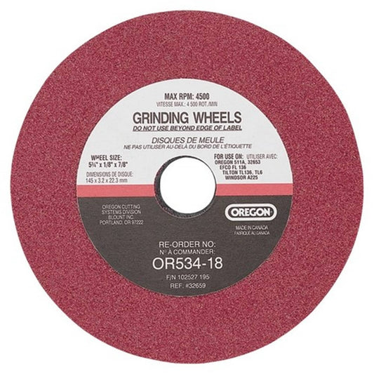 Solid Spare Oregon OR534-18 1/8" x 5 3/4" Grinding Wheel for 511A - Chain Sharpener