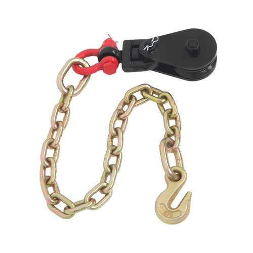 Solid Spare 2Ton 3" Sheave Snatch Block with Swivel Shackle for 3/8" Wire Rope 2ft G70 Chain
