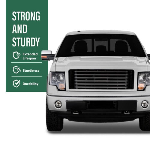 Solid Spare 2pcs Mirror Cover Set Fit For 2009-2014 Ford F150 Upper Cap Chrome Left & Right