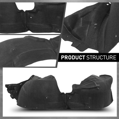 Solid Spare Front Fender Liner Splash Shield Left+Right Side Fit For 2017-2025 Cadillac XT5