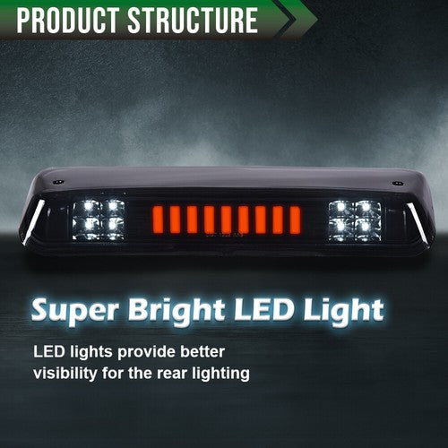 Solid Spare Fit For 04-08 Ford F-150 LED 3rd Third Brake Stop Light Cargo Lamp Black