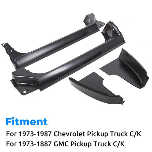 Solid Spare Cab Corners & Rocker Panels 4 PC Kit For 1973-1987 Chevy GMC C10 K10 Truck LH RH