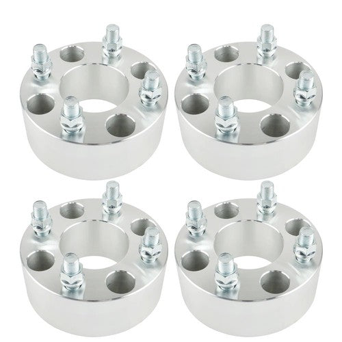 Solid Spare Wheel Spacers 2" 50mm 4x101.6mm Hub Bore 62mm Thread Size 1/2"x20 Silver 4Pcs US