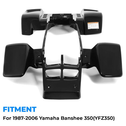 Solid Spare Front + Rear Fender Plastic Body For 1987-2006 Yamaha Banshee 350 YFZ350 （Black）