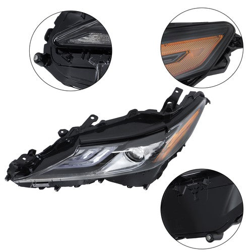 Solid Spare Headlight Assembly For Toyota Camry XSE XLE 2021 2022 Full LED Black Driver Left