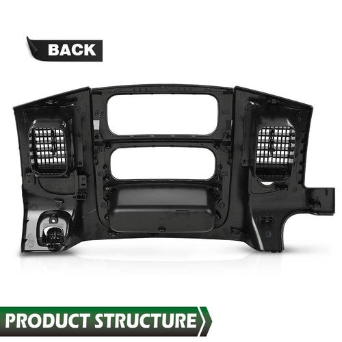 Solid Spare Fit For 2002-2005 Dodge Ram Black Dash Bezel Radio Surround Trim w/ Storage