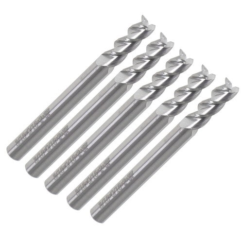 Solid Spare 5 Pack 3/16" 3 Flute Regular Length Carbide End Mill For Aluminum USA