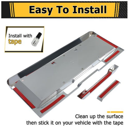 Solid Spare Rear License Plate Trim Cover Frame For 2003-2005 HUMMER H2 SUV Chrome W/Holes