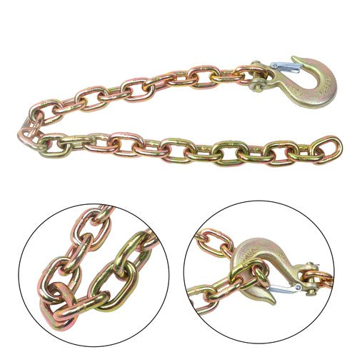 Solid Spare 3/8"×35" 2 Pcs G70 26400Lbs Trailer Safety Chain With Clevis Slip Hook