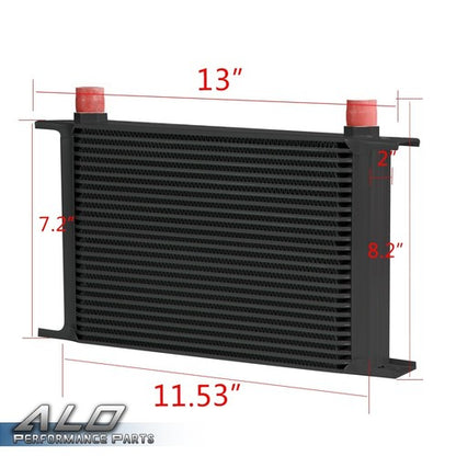 Solid Spare Universal Aluminum Transmission Engine Oil Cooler + 7" Cooling Fan 25 Row 10AN