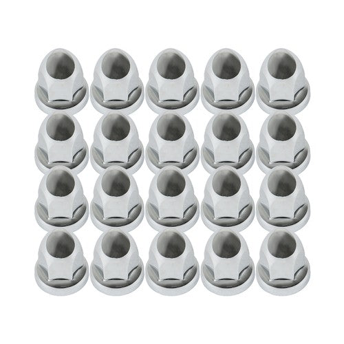 Solid Spare 33mm Chrome Semi TrucK Lug Nut Covers PUSH ON ABS Plastic 20 Pack