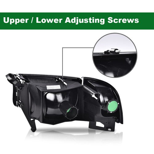Solid Spare Clear Corner Black Headlights Assembly Fit For 94-02 Dodge Ram 1500 2500 3500