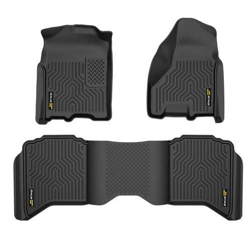 Solid Spare TPE Floor Mats Liners Fit For 2009-2018 Dodge Ram 1500 Crew Cab All Weather