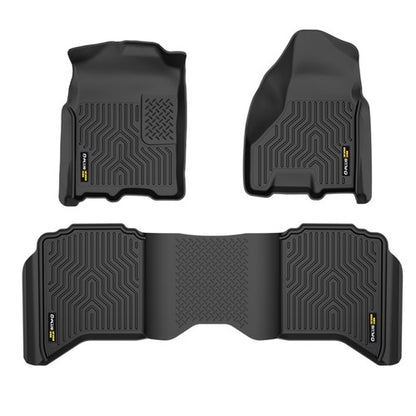 Solid Spare TPE Floor Mats Liners Fit For 2009-2018 Dodge Ram 1500 Crew Cab All Weather