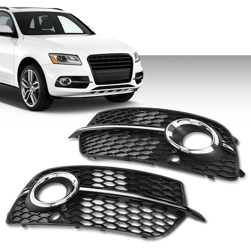 Solid Spare Front Bumper Fog Light Grill Grille Fit For AUDI Q5 S-Line/ SQ5 2013-2017