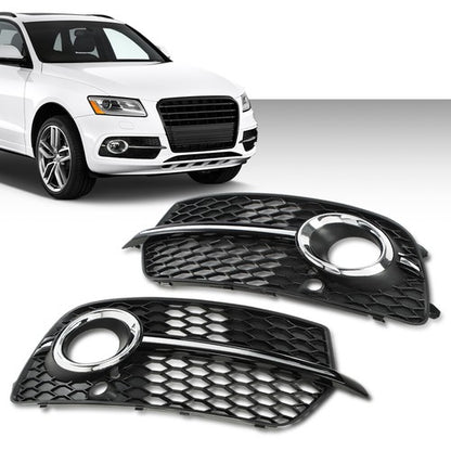 Solid Spare Front Bumper Fog Light Grill Grille Fit For AUDI Q5 S-Line/ SQ5 2013-2017