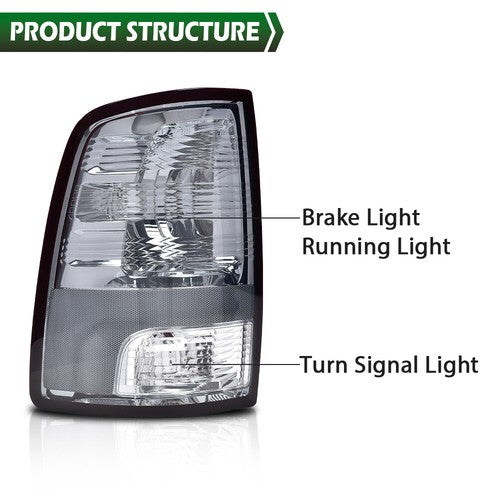 Solid Spare Fit For 09-18 Dodge Ram 1500/2010-2018 Ram 2500 3500 Tail Lights Brake Lamps