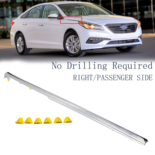 For 2015 2016 2017 Hyundai Sonata Front Fender Chrome Garnish Molding Trim Right