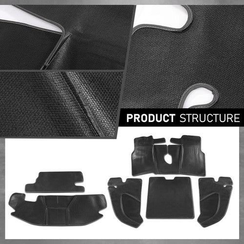 Solid Spare 6PCS Floor Mats Interior Carpets Rug Kit Gray Fit For 1997-2006 Jeep Wrangler TJ