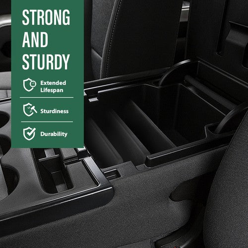 Solid Spare Front Floor Center Console Compartment Liner Fit For 2014-2019 Silverado Sierra