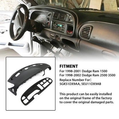 Solid Spare Dash Pad Instrument Panel Replacement For Dodge Ram 98-01 1500 + 98-02 2500 3500