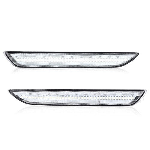 Solid Spare Fit For 2015-2022 Ford Mustang LED Rear Side Marker Lights Clear Left+Right