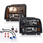 Solid Spare Fit For 1999-2004 Ford Super Duty F250 F350 Excursion Conversion Headlights