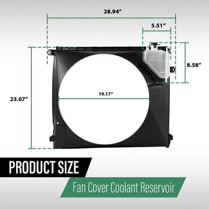 Solid Spare Black Radiator Fan Shroud With Coolant Reservoir Fit For Toyota Tacoma 2005-2015