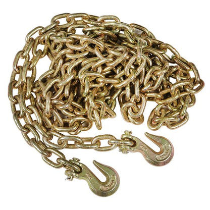 Solid Spare Truck Tow Chain Tie Down Binder With Grade 70 Hooks G70 3/8" 20'