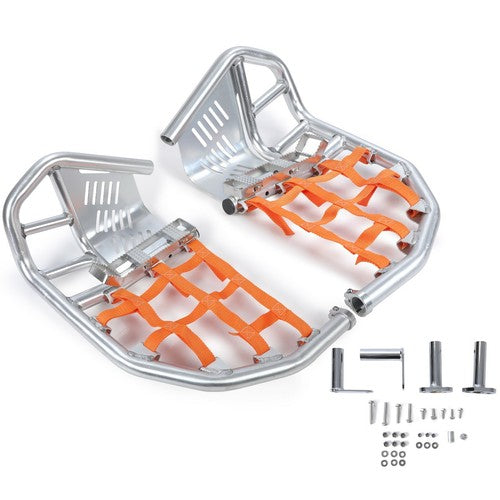 Solid Spare Silver Nerf Bars Peg Heel Guard For Honda TRX 450R 450ER Sportrax 450 All Years