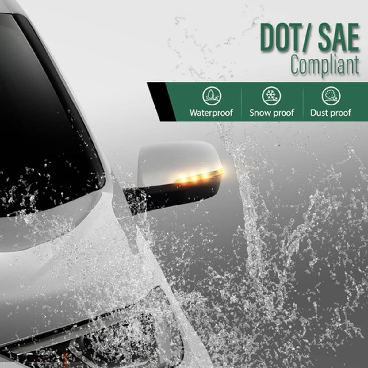 Solid Spare Door Mirror Turn Signal Light Left Fit For 2015-2021 Ford Edge FT4Z13B374A