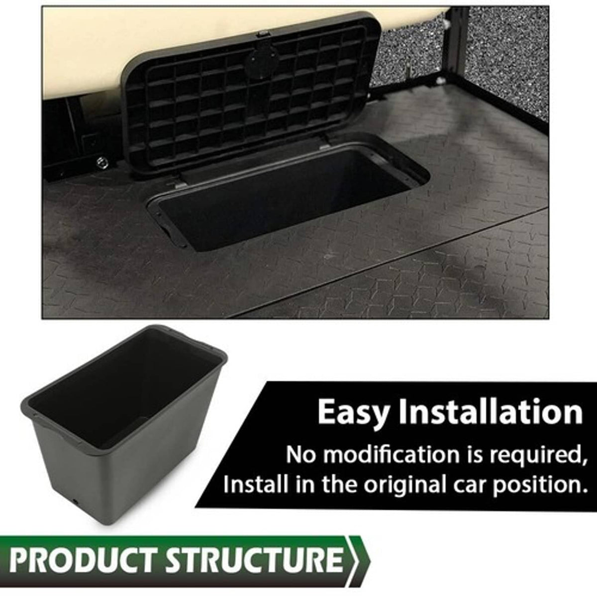 Solid Spare Fit For GTW Mach3 Golf Cart Rear Seat Storage Cooler/Storage Box Insert