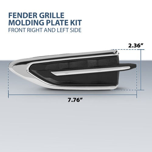Solid Spare Front Fender Grille Molding Plate Left+Right Fit For 2017 2018 2019 Ford Escape