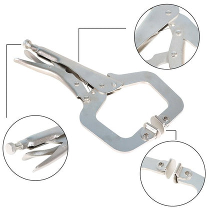 Solid Spare 10Pcs 11" Swivel Pad Locking C-Clamp Locking Pliers With Entrained Rotary Gasket