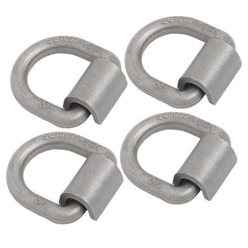Solid Spare 4 Pack 3/4" Weld On Forged D Ring with Welding Clip 26,500lbs Fracture Strength